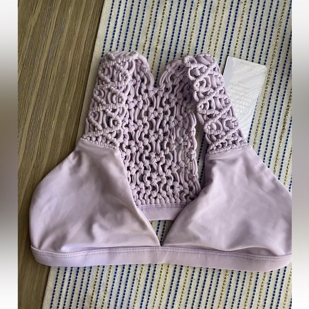 MIKOH Crochet Racer Top swimwear Size Small Lavender Tuamotu NWT